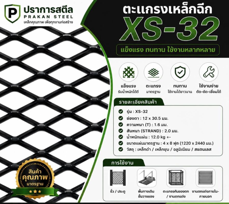ตะแกรงเหล็กฉีกXS-32 ใช้งานอะไรได้บ้าง