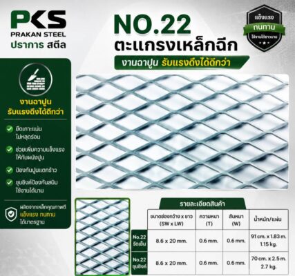 ตะแกรงเหล็กฉีก No.22